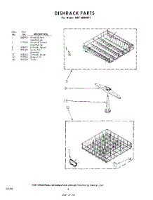 08 - Dish Rack parts for Whirlpool Dishwasher SHF6000W1 / from AppliancePartsPros.com