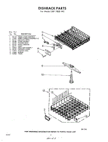 08 - Dish Rack parts for Whirlpool SDF7800W0 / from AppliancePartsPros.com