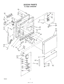 04 - Door parts for Whirlpool Dishwasher SHF6002W0 / from AppliancePartsPros.com