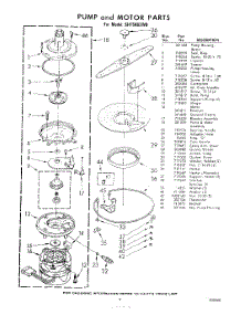 09 - Pump And Motor parts for Whirlpool Dishwasher SHF6002W0 / from AppliancePartsPros.com