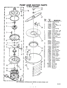 09 - Pump And Motor parts for Whirlpool Dishwasher SHF7800W1 / from AppliancePartsPros.com