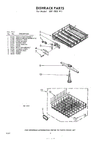 08 - Dish Rack parts for Whirlpool SDF7800W1 / from AppliancePartsPros.com