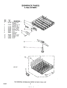 08 - Dish Rack parts for Whirlpool SDF7800W2 / from AppliancePartsPros.com