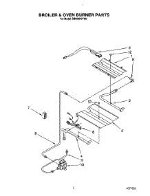 05 - Broiler And Oven Burner parts for Whirlpool Range SM980PEYN0 / from AppliancePartsPros.com