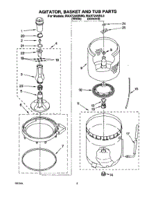 03 - Agitator, Basket And Tub parts for Whirlpool Washer RAX7245BL0 / from AppliancePartsPros.com