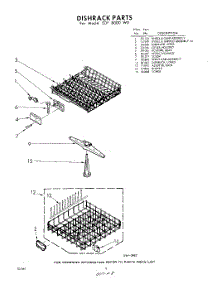 08 - Dish Rack parts for Whirlpool SDF8000W0 / from AppliancePartsPros.com