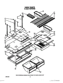 05 - Shelf, Optional parts for Whirlpool Refrigerator ET22PKXXN00 / from AppliancePartsPros.com