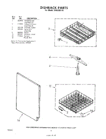 06 - Dish Rack parts for Whirlpool Dishwasher SHU30010 / from AppliancePartsPros.com