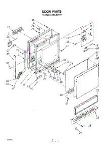 04 - Door parts for Whirlpool Dishwasher SHU30040 / from AppliancePartsPros.com