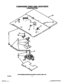 04 - Component Shelf And Latch parts for Kitchenaid Oven KEBS177WBL2 / from AppliancePartsPros.com