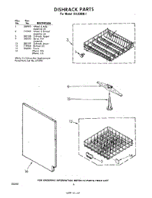 06 - Dish Rack parts for Whirlpool Dishwasher SHU50001 / from AppliancePartsPros.com