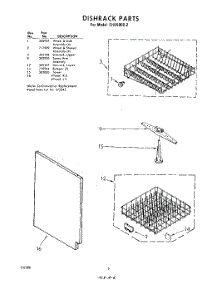 06 - Dish Rack parts for Whirlpool Dishwasher SHU50002 / from AppliancePartsPros.com