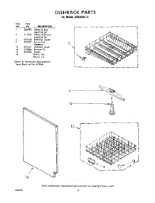 06 - Dishrack parts for Whirlpool Dishwasher SHU50010 / from AppliancePartsPros.com