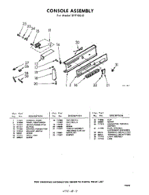 07 - Console parts for Whirlpool SVF100W0 / from AppliancePartsPros.com