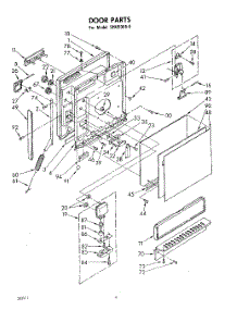 04 - Door parts for Whirlpool Dishwasher SHU50040 / from AppliancePartsPros.com