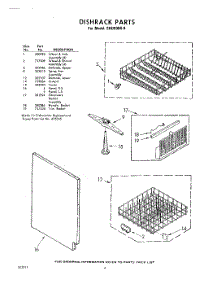 06 - Dishrack parts for Whirlpool Dishwasher SHU50040 / from AppliancePartsPros.com