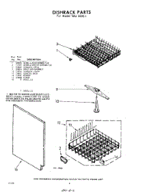 06 - Dish Rack parts for Whirlpool SDU50001 / from AppliancePartsPros.com