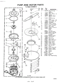 07 - Pump And Motor parts for Whirlpool Dishwasher SHU60010 / from AppliancePartsPros.com