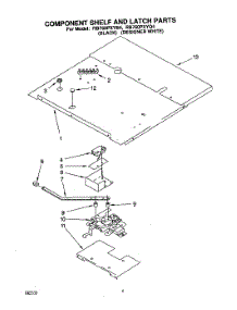 05 - Compartment Shelf And Latch parts for Whirlpool Oven RB760PXYQ4 / from AppliancePartsPros.com