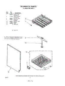 06 - Dish Rack parts for Whirlpool SDU50013 / from AppliancePartsPros.com