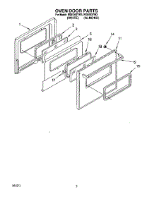 04 - Oven Door parts for Whirlpool Range RS6105XYN3 / from AppliancePartsPros.com