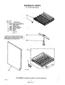 06 - Dish Rack parts for Whirlpool SDU60010 / from AppliancePartsPros.com