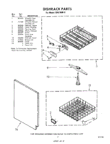 07 - Dish Rack parts for Whirlpool Dishwasher SHU75000 / from AppliancePartsPros.com