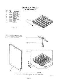 06 - Dish Rack parts for Whirlpool SDU60012 / from AppliancePartsPros.com