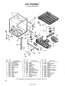 06 - Tub parts for Whirlpool Dishwasher SXF400W0 / from AppliancePartsPros.com