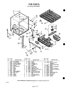 06 - Tub parts for Whirlpool Dishwasher SXF400W1 / from AppliancePartsPros.com