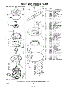 06 - Pump And Motor parts for Whirlpool Dishwasher SHU80001 / from AppliancePartsPros.com