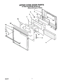 04 - Upper Oven Door parts for Whirlpool Oven RB770PXYB6 / from AppliancePartsPros.com
