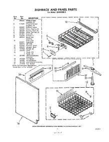 07 - Dish Rack And Panel parts for Whirlpool Dishwasher SHU80040 / from AppliancePartsPros.com