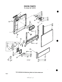 04 - Door parts for Whirlpool Dishwasher SXF400W4 / from AppliancePartsPros.com