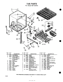 06 - Tub parts for Whirlpool Dishwasher SXF400W4 / from AppliancePartsPros.com
