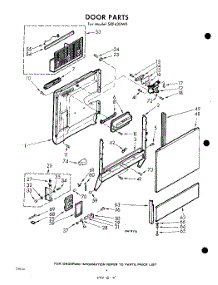 04 - Door parts for Whirlpool Dishwasher SXF430W0 / from AppliancePartsPros.com