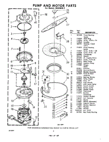 06 - Pump And Motor parts for Whirlpool Dishwasher SHU90000 / from AppliancePartsPros.com