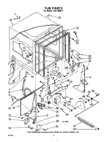 02 - Tub parts for Whirlpool Dishwasher SHU90001 / from AppliancePartsPros.com