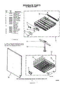 07 - Dish Rack parts for Whirlpool Dishwasher SHU90001 / from AppliancePartsPros.com
