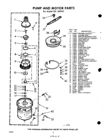 08 - Pump And Motor parts for Whirlpool Dishwasher SXF500W0 / from AppliancePartsPros.com