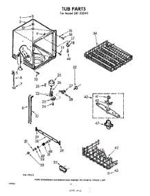 06 - Tub parts for Whirlpool Dishwasher SXF500W1 / from AppliancePartsPros.com