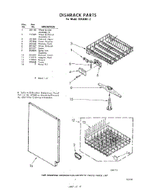 07 - Dish Rack parts for Whirlpool SDU80012 / from AppliancePartsPros.com