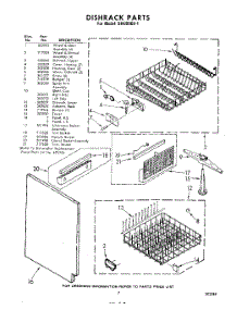 07 - Dish Rack parts for Whirlpool Dishwasher SHU99001 / from AppliancePartsPros.com