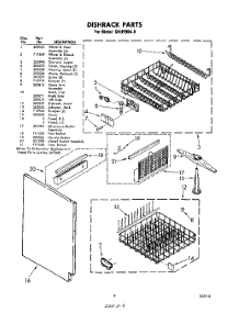 09 - Dish Rack parts for Whirlpool Dishwasher SHU99040 / from AppliancePartsPros.com