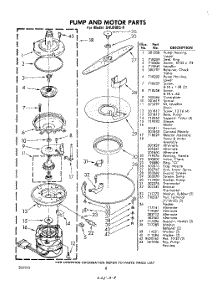 08 - Pump And Motor parts for Whirlpool Dishwasher SHU99050 / from AppliancePartsPros.com
