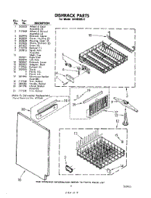 09 - Dish Rack parts for Whirlpool Dishwasher SHU99050 / from AppliancePartsPros.com
