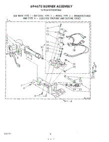 05 - 694670 Burner parts for Kitchenaid Dryer KGYE700TAL0 / from AppliancePartsPros.com