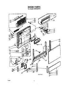 04 - Door parts for Whirlpool Dishwasher SXF600W3 / from AppliancePartsPros.com