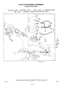 05 - 694670 Burner parts for Kitchenaid Dryer KGYE750VHT0 / from AppliancePartsPros.com