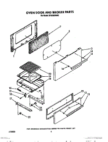 05 - Oven Door And Broiler parts for Whirlpool Range SF3000EWN0 / from AppliancePartsPros.com